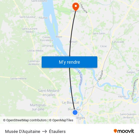 Musée D'Aquitaine to Étauliers map