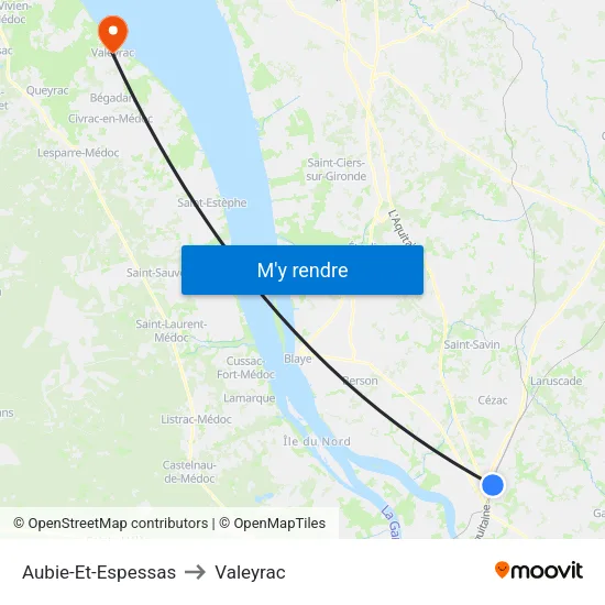 Aubie-Et-Espessas to Valeyrac map
