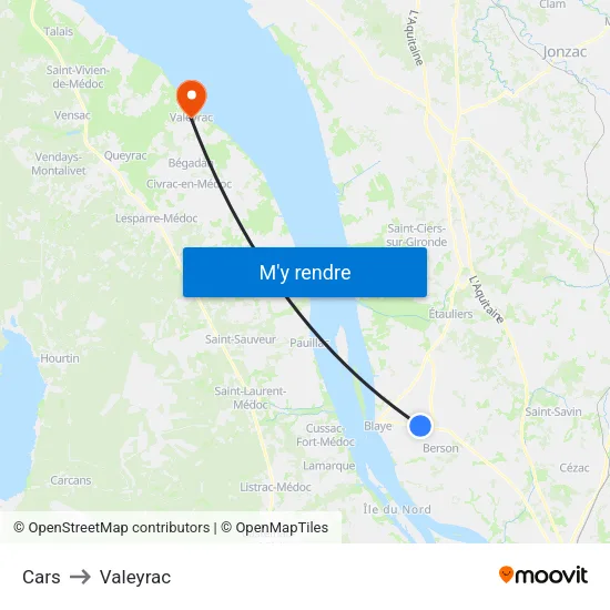 Cars to Valeyrac map
