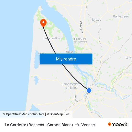 La Gardette (Bassens - Carbon Blanc) to Vensac map