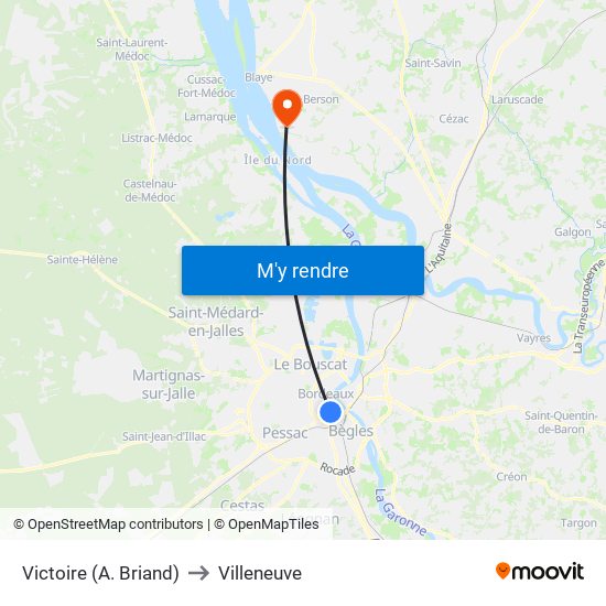 Victoire (A. Briand) to Villeneuve map