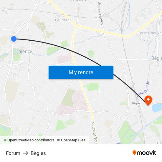 Forum to Bègles map