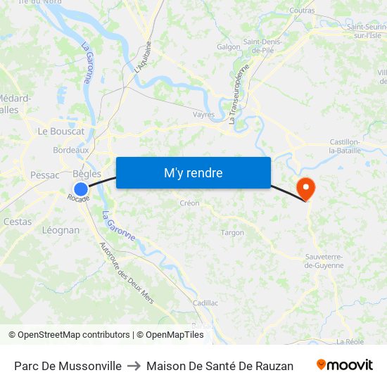 Parc De Mussonville to Maison De Santé De Rauzan map