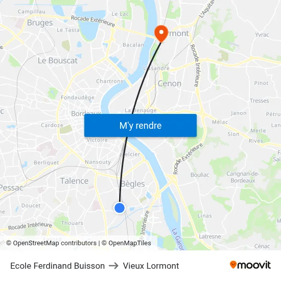 Ecole Ferdinand Buisson to Vieux Lormont map