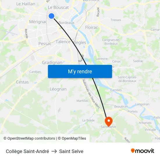 Collège Saint-André to Saint Selve map