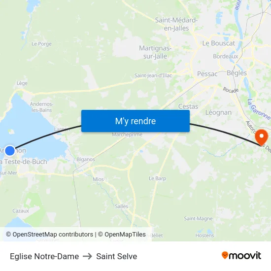Eglise Notre-Dame to Saint Selve map