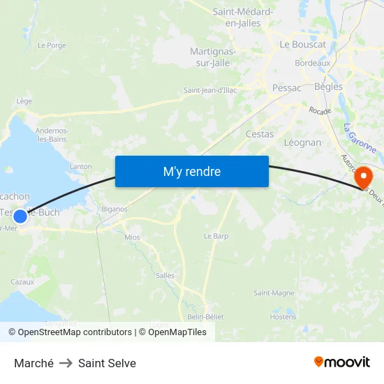 Marché to Saint Selve map