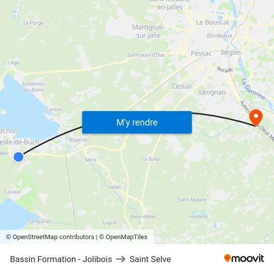 Bassin Formation - Jolibois to Saint Selve map