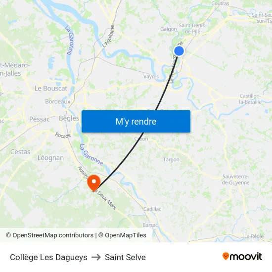 Collège Les Dagueys to Saint Selve map