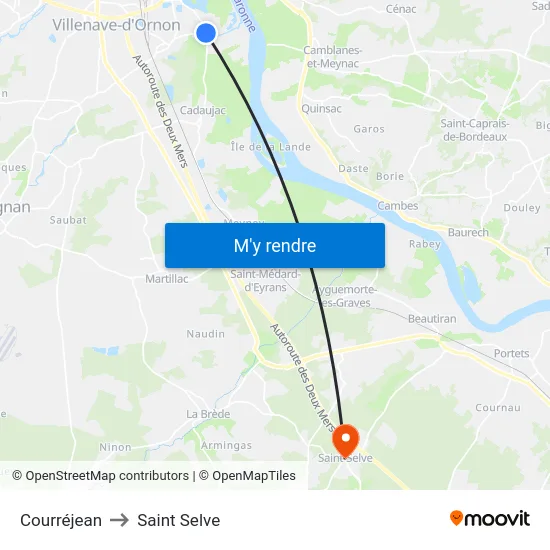 Courréjean to Saint Selve map