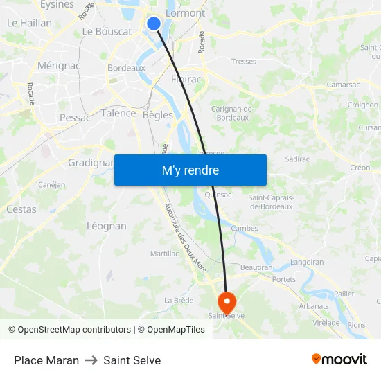 Place Maran to Saint Selve map