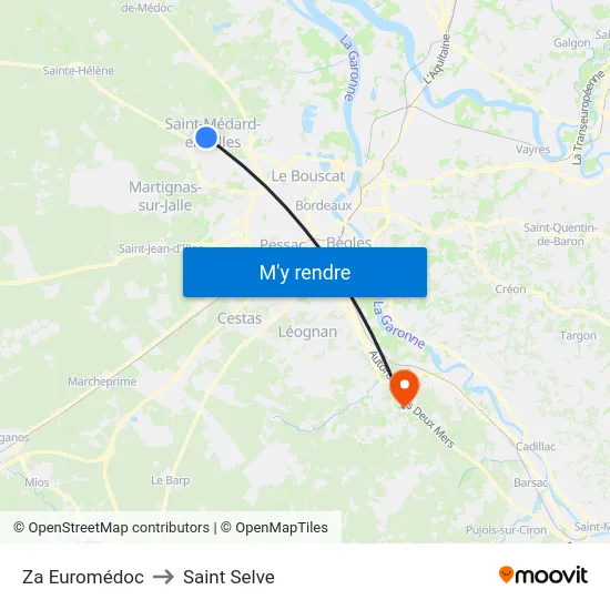 Za Euromédoc to Saint Selve map
