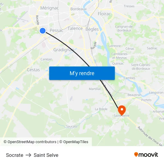 Socrate to Saint Selve map