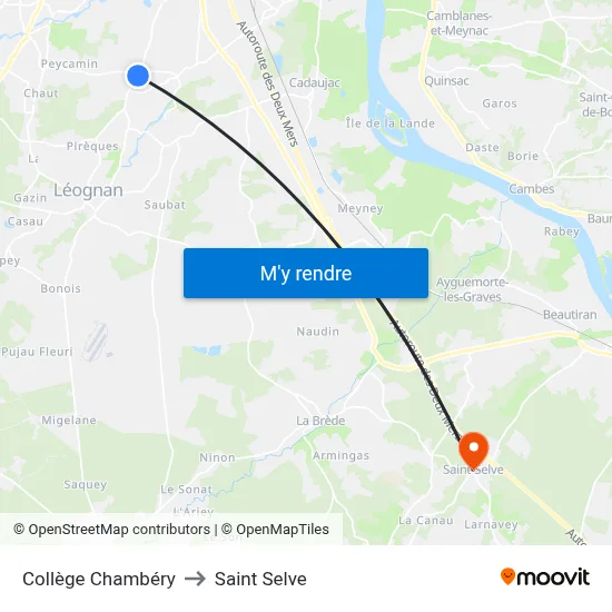 Collège Chambéry to Saint Selve map