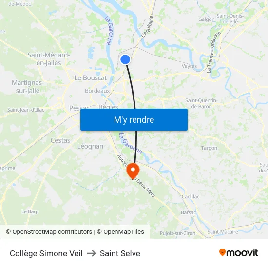 Collège Simone Veil to Saint Selve map