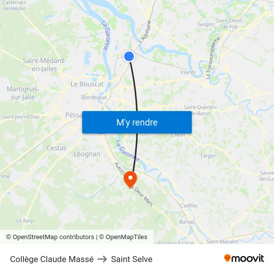 Collège Claude Massé to Saint Selve map