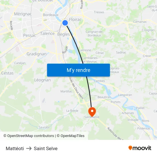 Mattéoti to Saint Selve map