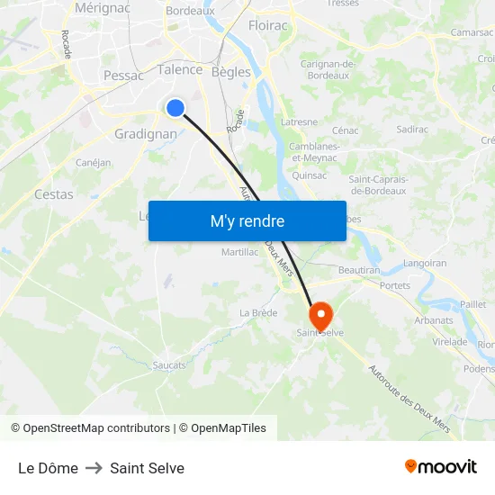 Le Dôme to Saint Selve map