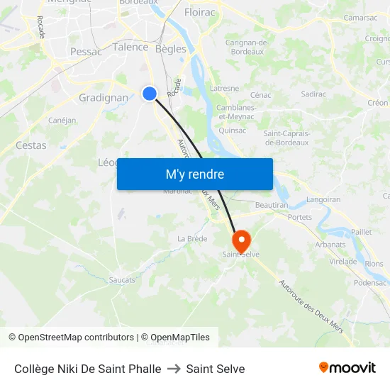 Collège Niki De Saint Phalle to Saint Selve map