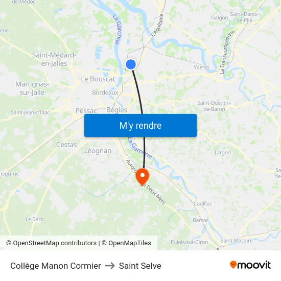 Collège Manon Cormier to Saint Selve map