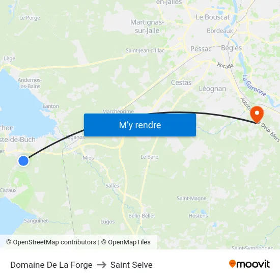 Domaine De La Forge to Saint Selve map