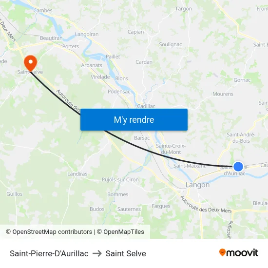 Saint-Pierre-D'Aurillac to Saint Selve map