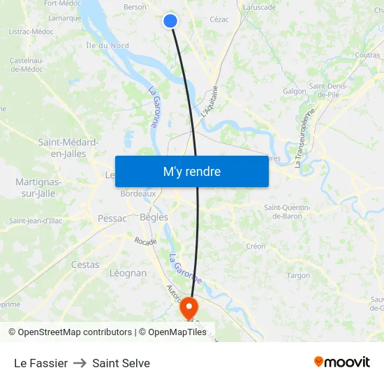 Le Fassier to Saint Selve map
