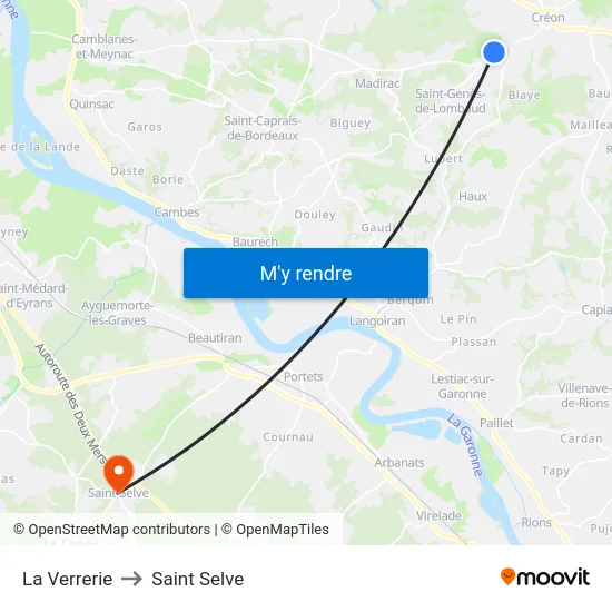 La Verrerie to Saint Selve map