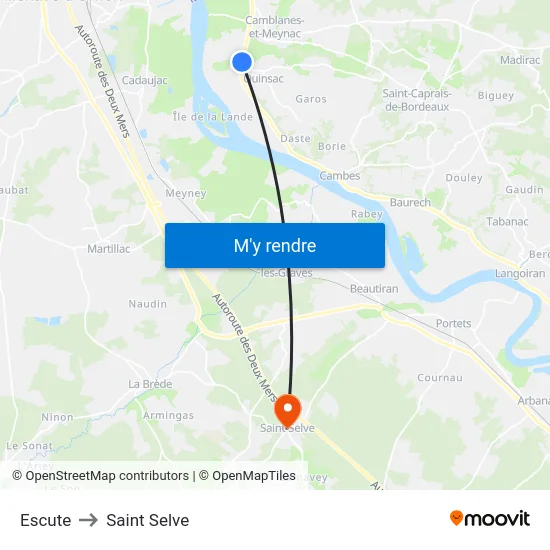 Escute to Saint Selve map