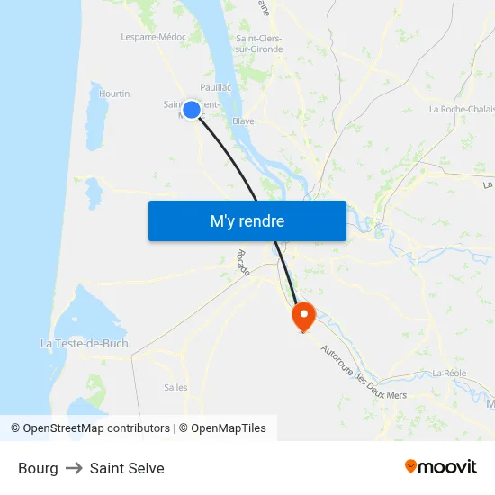 Bourg to Saint Selve map