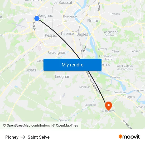 Pichey to Saint Selve map