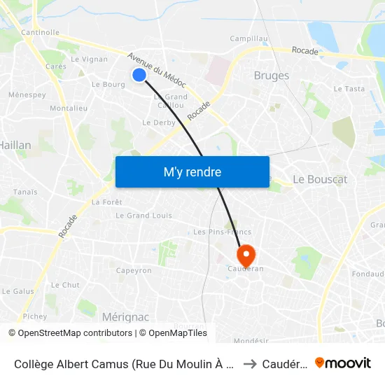 Collège Albert Camus (Rue Du Moulin À Vent) to Caudéran map