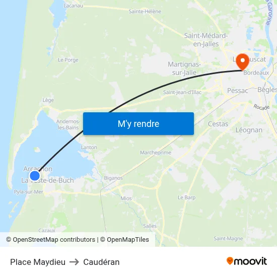Place Maydieu to Caudéran map