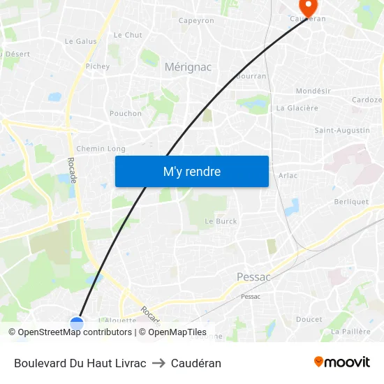 Boulevard Du Haut Livrac to Caudéran map
