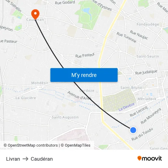 Livran to Caudéran map