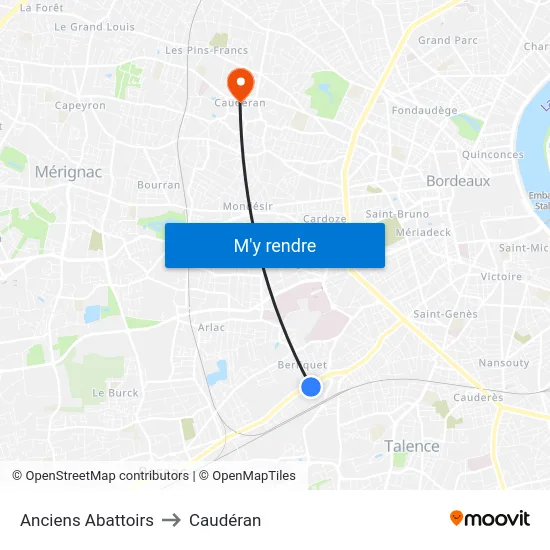 Anciens Abattoirs to Caudéran map