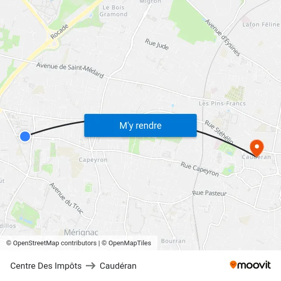 Centre Des Impôts to Caudéran map