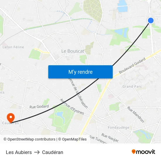 Les Aubiers to Caudéran map