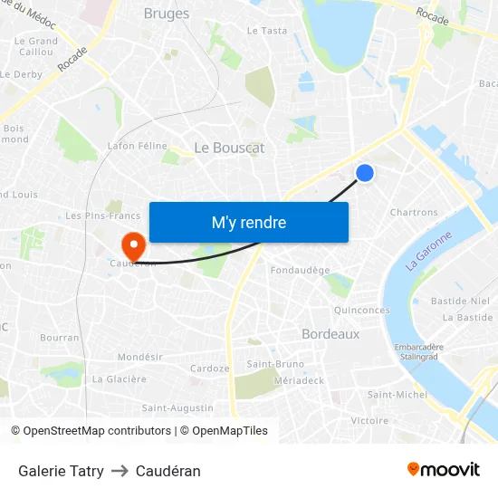 Galerie Tatry to Caudéran map