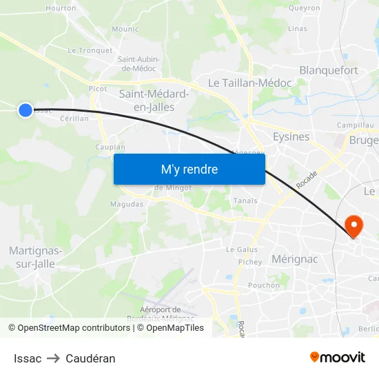 Issac to Caudéran map