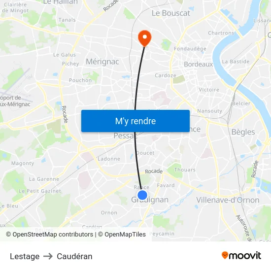 Lestage to Caudéran map