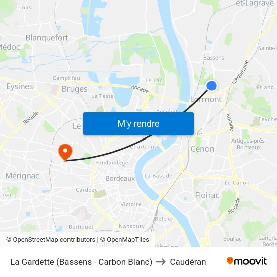 La Gardette (Bassens - Carbon Blanc) to Caudéran map