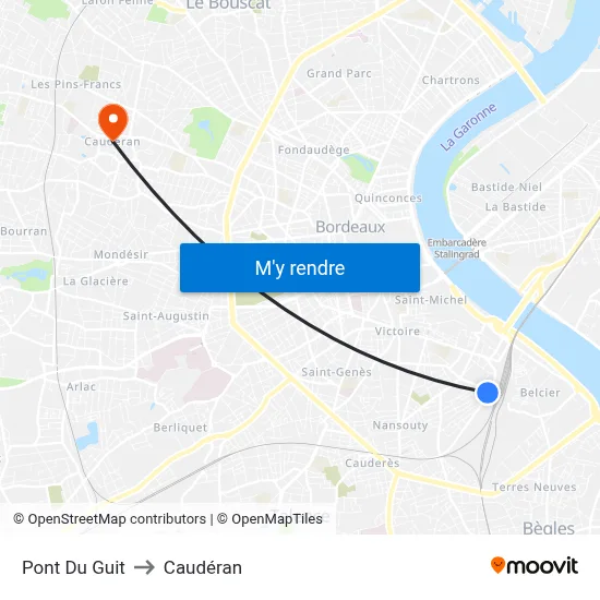 Pont Du Guit to Caudéran map