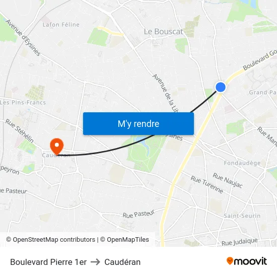 Boulevard Pierre 1er to Caudéran map