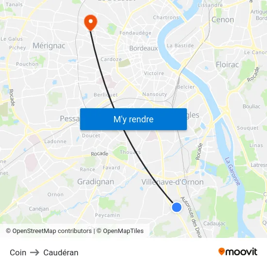 Coin to Caudéran map
