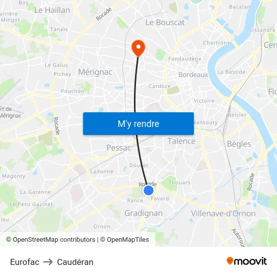 Eurofac to Caudéran map