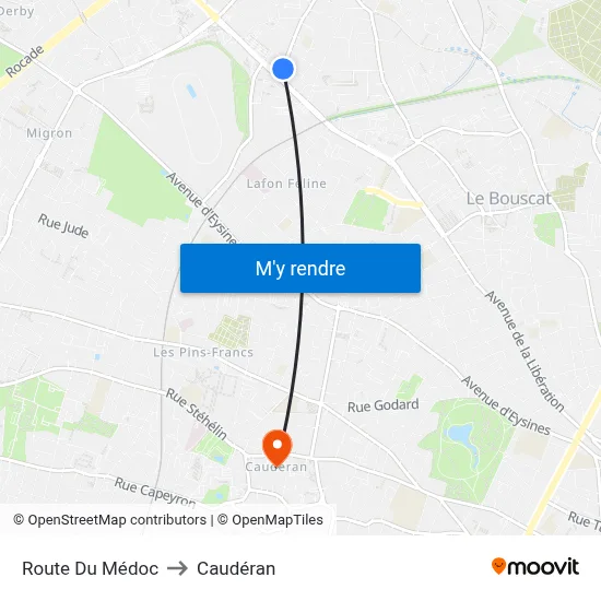 Route Du Médoc to Caudéran map