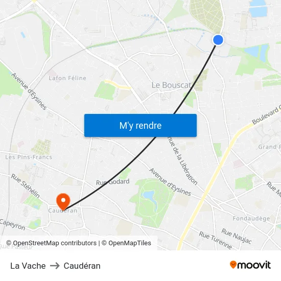 La Vache to Caudéran map