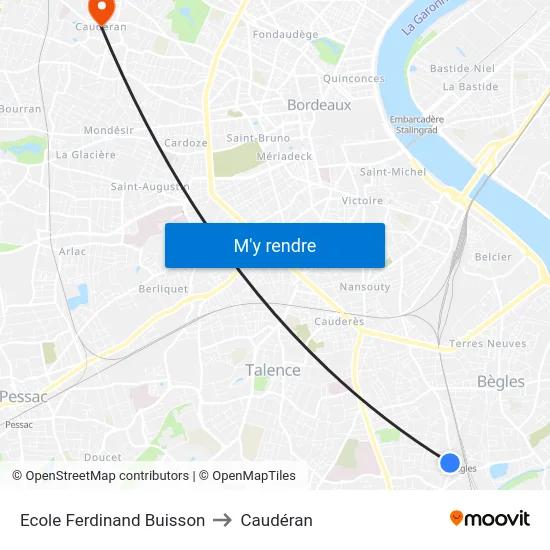Ecole Ferdinand Buisson to Caudéran map