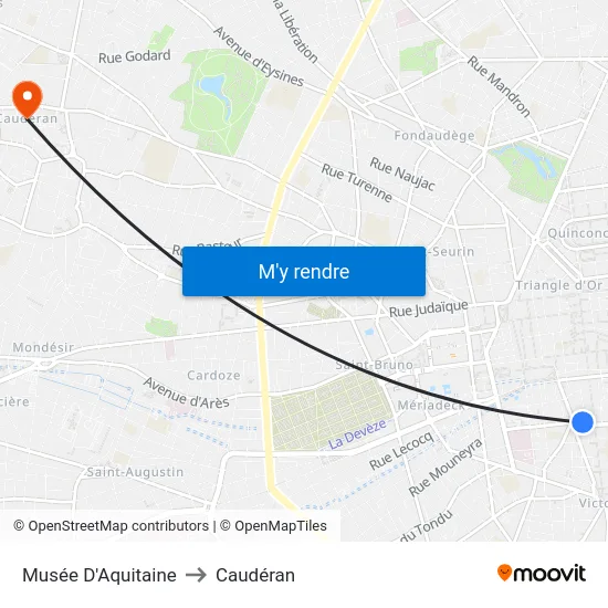Musée D'Aquitaine to Caudéran map